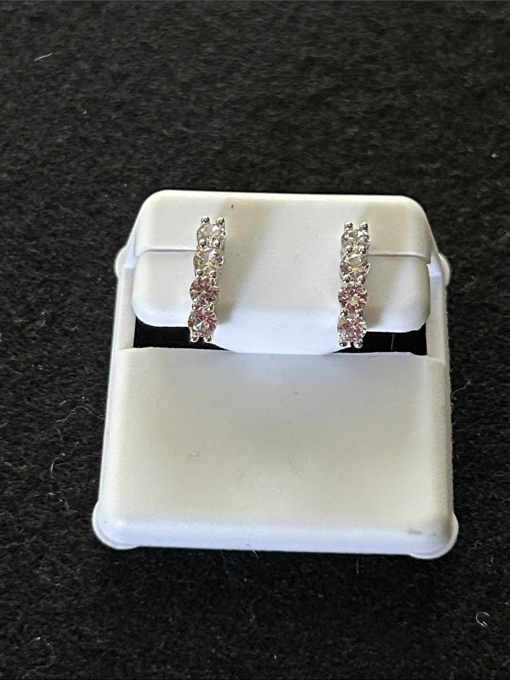 925 Silver Earrings with Clear Crystals $100 retail